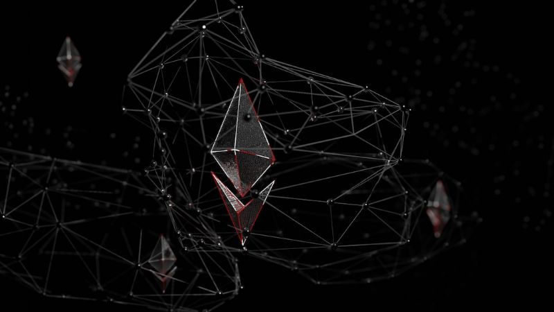 a computer generated image of a red diamond - 3D illustration of a network of ethereum in dark.
red, white, and black colored ethereum illustration.
「 LOGO / BRAND / 3D design 」 
WhatsApp: +917559305753
 Email: shubhamdhage000@gmail.com, tags: shapella - unsplash
